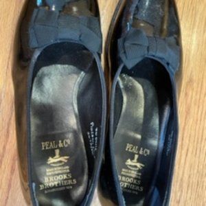 Peal & Co Brooks Brothers Black Dress Slip Ons Patent Leather Loafers Size 8D